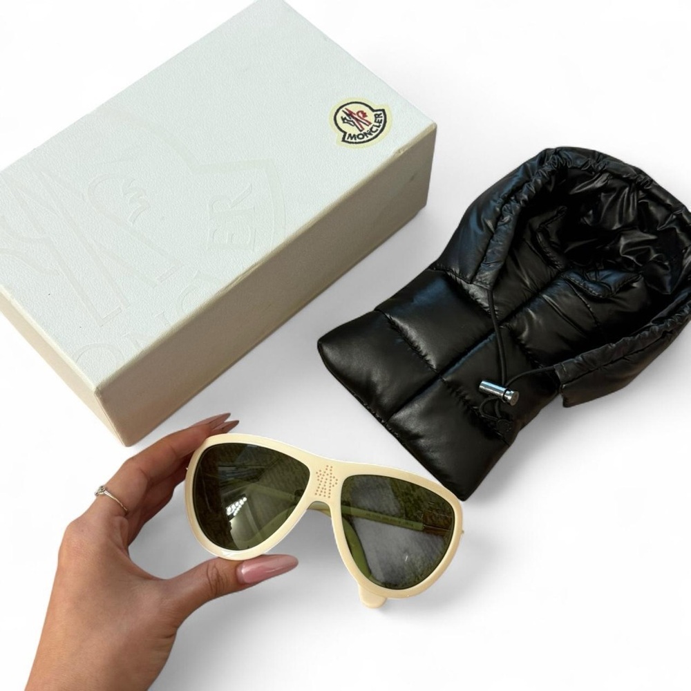 MONCLER Lunettes Perforated Aviator Sunglasses Brand New In Box & Original Tags